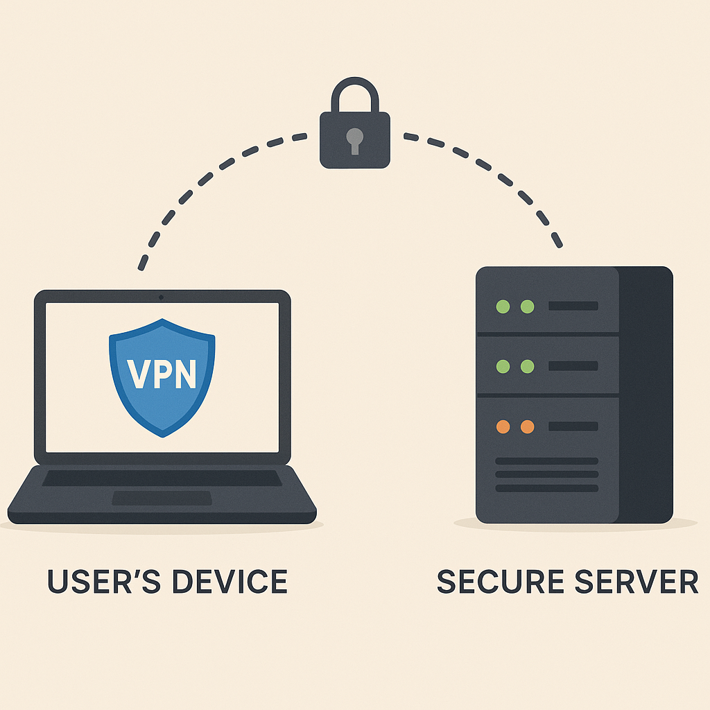 Schéma illustrant la connexion sécurisée via un VPN