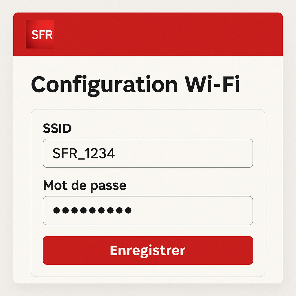 Page de configuration Wi-Fi d’une box