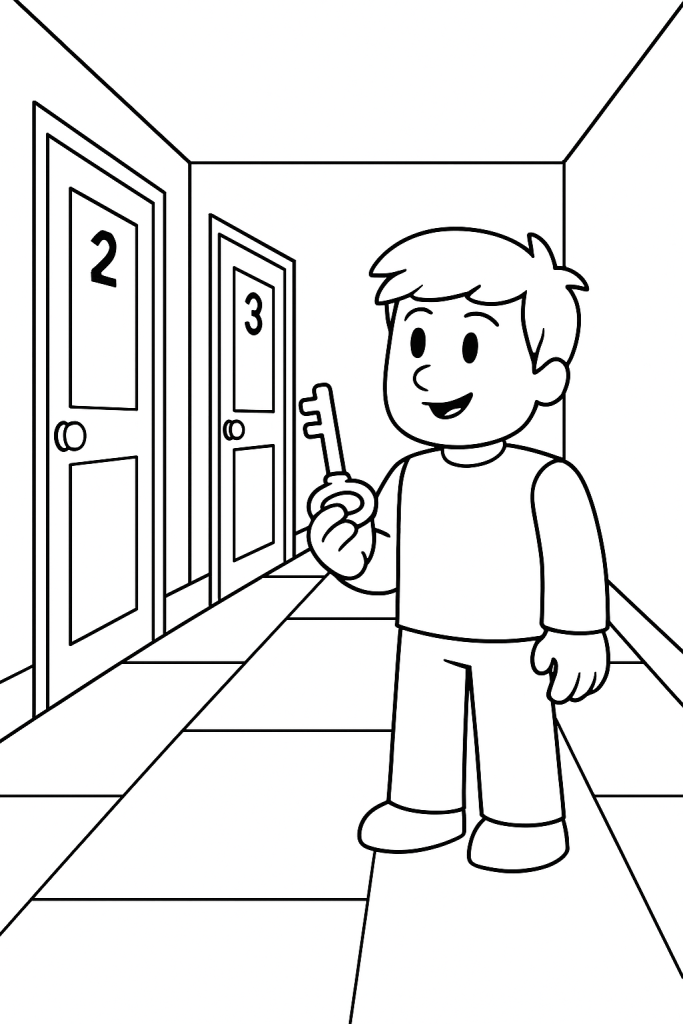 Doors (soft, non-scary version) - Roblox coloring.