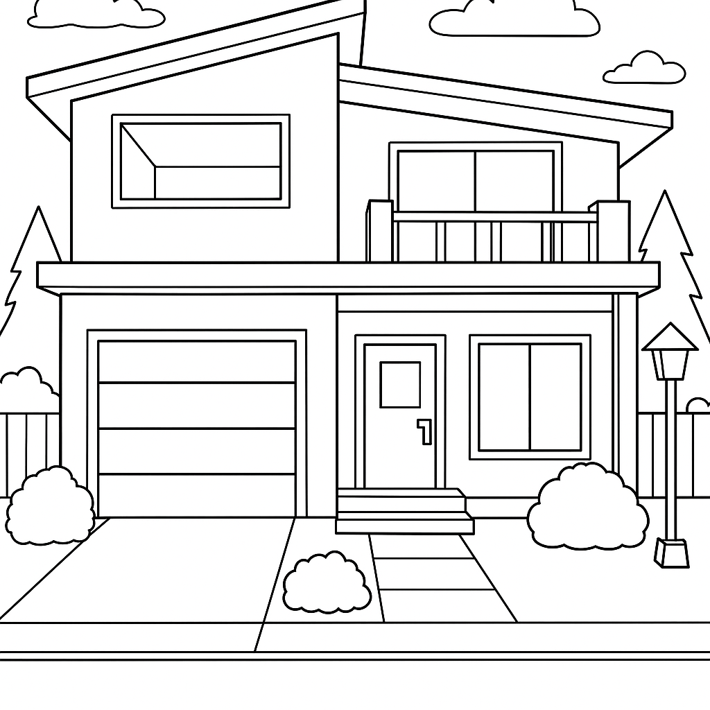 Ausmalbild des Brookhaven-Hauses in Roblox