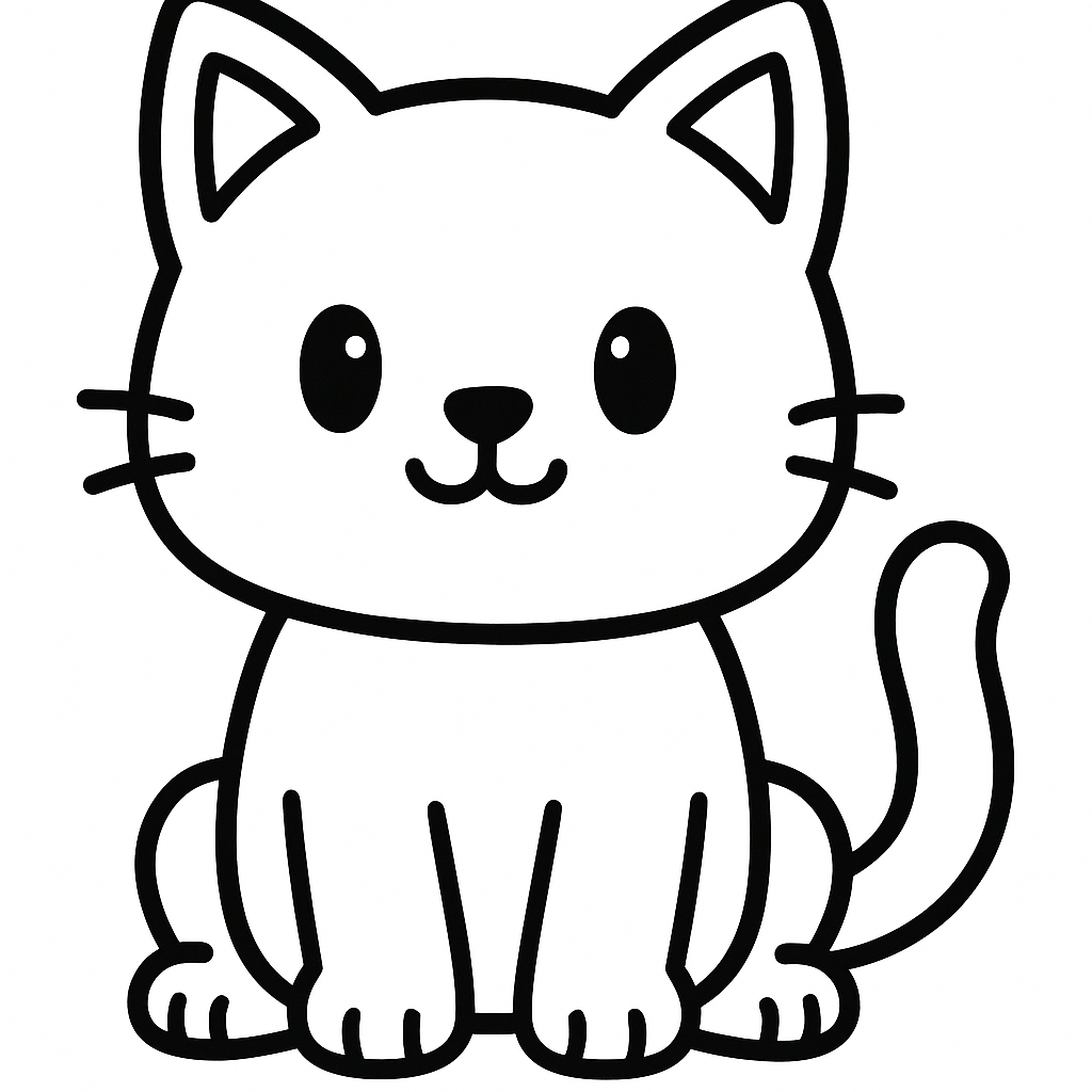 Roblox Ausmalbild süße Katze mit einfachem Umriss