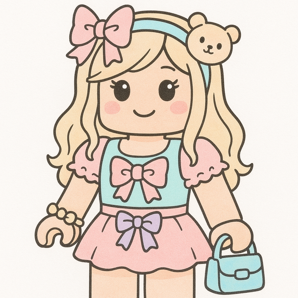 Coloriage Roblox fille kawaii
