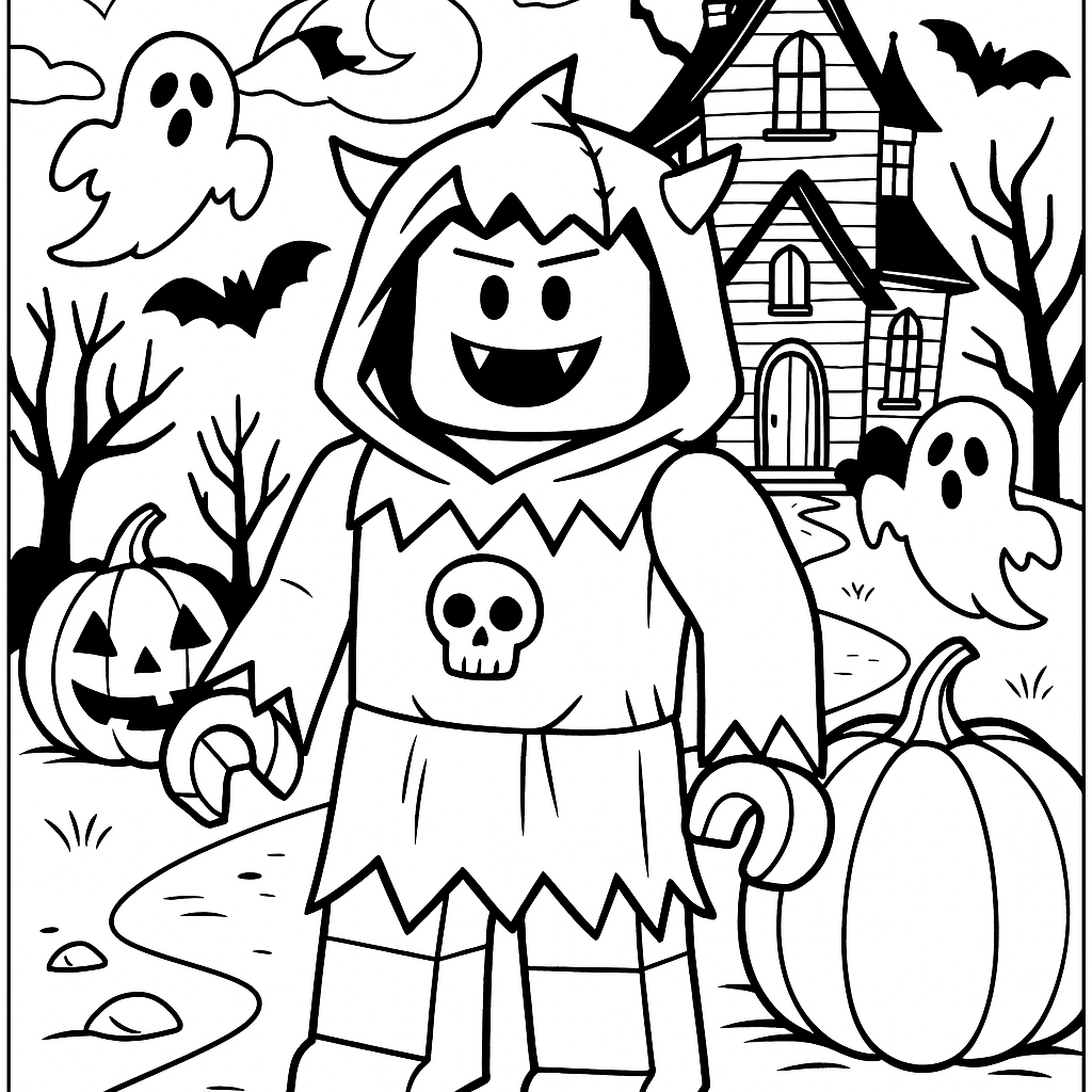 coloriage Roblox Halloween personnage costume