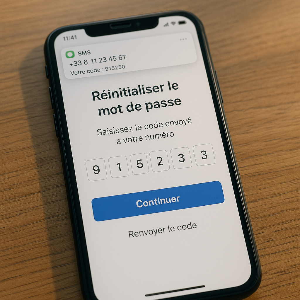 Illustration eines Formulars zur Passwortzurücksetzung auf einem Smartphone