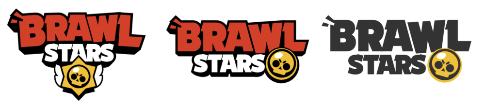 Vorschau mehrerer Varianten des Brawl Stars Logos auf hellem Hintergrund