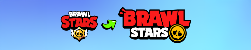 Offizielles Banner, das die Entwicklung des Brawl Stars Logos zu einer moderneren Version zeigt