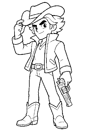 coloriage Colt Brawl Stars dessin à imprimer