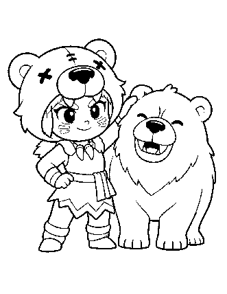 coloriage Nita Brawl Stars dessin à imprimer