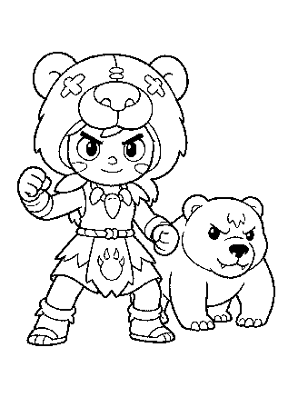 coloriage Nita Brawl Stars à imprimer gratuit