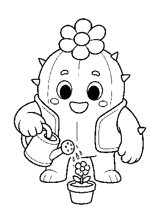 coloriage Spike Brawl Stars dessin à imprimer