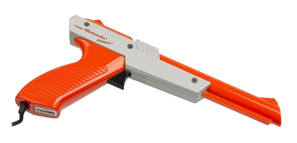 Orange Nintendo Zapper, optical gun for the NES