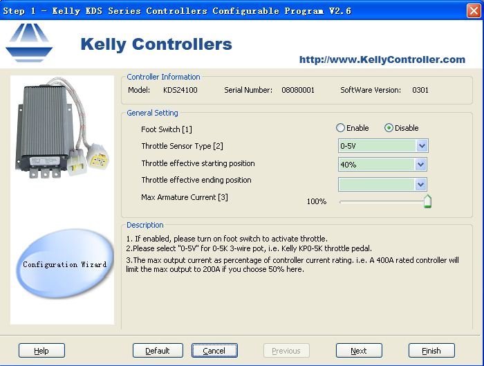 Screenshot of configuration software illustrating settings and UI