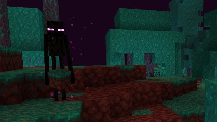 Warped Forest in the Nether, illustrative view for Minecraft forests